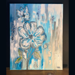 Cuadro Flor celeste 40x50